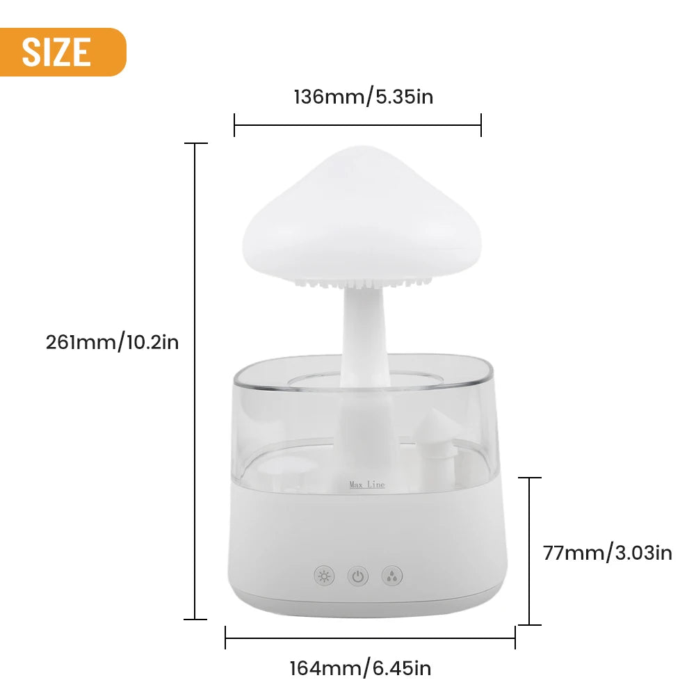 🌧️ Mushroom Rain Cloud Air Humidifier 🌈